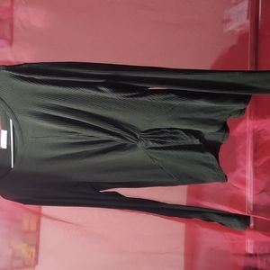 Olive Green Hot Gal Long Sleeve Woman's Blouse Large